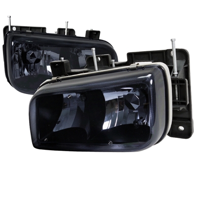 1999 - 2000 Cadillac Escalade Euro Style Headlights - Black/Smoke