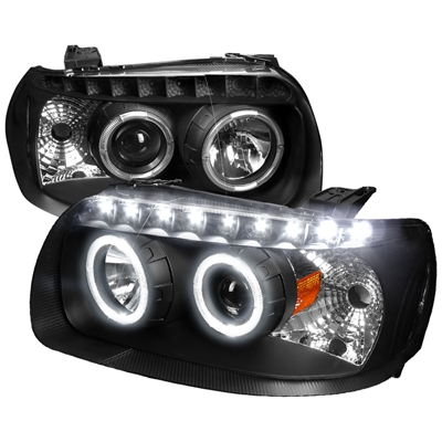 2005 - 2007 Ford Escape Projector DRL LED Halo Headlights - Black